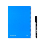 Libreta infinita con tapa flexible y rotulador A5 hojas lisas color azul real segunda vista