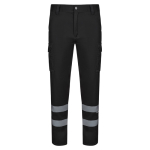 Pantalón de trabajo unisex con reflectantes 240 g/m2 Velilla color negro segunda vista