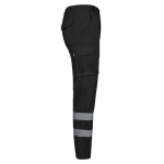 Pantalón de trabajo unisex con reflectantes 240 g/m2 Velilla color negro cuarta vista