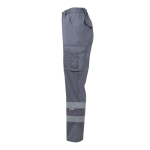 Pantalón de trabajo unisex con reflectantes 240 g/m2 Velilla color gris tercera vista