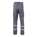 Pantalón de trabajo unisex con reflectantes 240 g/m2 Velilla color gris