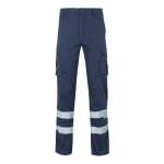 Pantalón de trabajo unisex con reflectantes 240 g/m2 Velilla color azul marino segunda vista