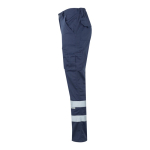 Pantalón de trabajo unisex con reflectantes 240 g/m2 Velilla color azul marino tercera vista