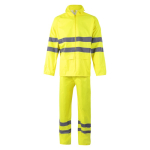 Traje de lluvia poliéster trabajo reflectantes 130 g/m2 Velilla color amarillo fluorescente segunda vista