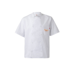 Chaqueta cocina manga corta poliéster y algodón 110 g/m2 Velilla color blanco imagen con logo