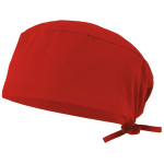 Gorro sanitario de sarga en poliéster y algodón 190 g/m2 Velilla color rojo