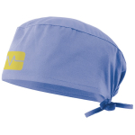 Gorro sanitario de sarga en poliéster y algodón 190 g/m2 Velilla color azul pastel imagen con logo