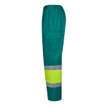Pantalón de trabajo unisex poliéster y algodón 190 g/m2 Velilla color verde tercera vista