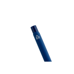Bolígrafo de aluminio reciclado con acabado de goma tinta azul color azul tercera vista