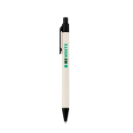 Bolígrafo de aluminio reciclado de cartones de leche tinta azul color negro imagen con logo