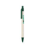 Bolígrafo de aluminio reciclado de cartones de leche tinta azul color verde oscuro imagen con logo 2
