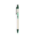 Bolígrafo de aluminio reciclado de cartones de leche tinta azul color verde oscuro imagen con logo