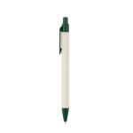Bolígrafo de aluminio reciclado de cartones de leche tinta azul color verde oscuro