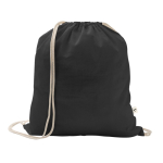Mochila de cuerdas de algodón reciclado y poliéster 150 g/m2 color negro