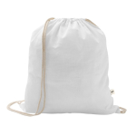 Mochila de cuerdas de algodón reciclado y poliéster 150 g/m2 color blanco