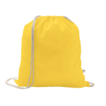 Mochila de cuerdas de algodón reciclado y poliéster 150 g/m2 color amarillo