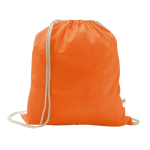Mochila de cuerdas de algodón reciclado y poliéster 150 g/m2 color naranja