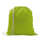 Mochila de cuerdas de algodón reciclado y poliéster 150 g/m2 color verde claro