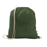 Mochila de cuerdas de algodón reciclado y poliéster 150 g/m2 color verde militar
