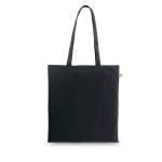 Bolsa de la compra de algodón reciclado y poliéster 150 g/m2 color negro