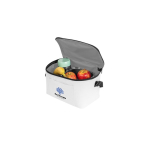 Bolsa térmica de poliéster reciclado con correa ajustable 7L color blanco imagen con logo 5
