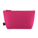 Neceser espacioso de fieltro reciclado con cierre de cremallera color rosa primera vista
