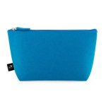 Neceser espacioso de fieltro reciclado con cierre de cremallera color azul claro primera vista