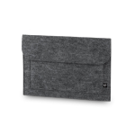 Funda de fieltro reciclado con compartimento para portátil 14” color gris oscuro