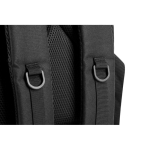 Mochila militar de poliéster reciclado con cintas e insignia color negro sexta vista