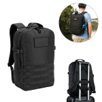 Mochila militar de poliéster reciclado con cintas e insignia varios colores