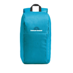 Mochila multiusos con espalda y correas acolchadas capacidad 10L color azul claro imagen con logo