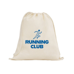 Mochila natural de cuerdas hecha íntegramente en algodón 140 g/m2 color natural imagen con logo