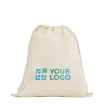 Mochila natural de cuerdas hecha íntegramente en algodón 140 g/m2 vista principal