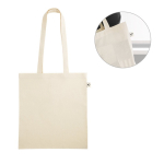Bolsa para la compra de algodón orgánico con asas largas 140 g/m2 varios colores