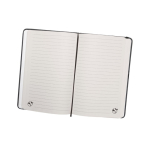 Cuaderno de tapa dura parcialmente reciclado A5 hojas a rayas color negro