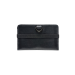 Cartera con bloqueo RFID para llevar 10 tarjetas y monedas color negro primera vista