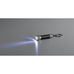 Llavero de aluminio parcialmente reciclado linterna LED 3 posiciones color negro tercera vista