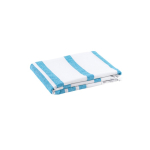 Toalla de playa de algodón y poliéster a rayas con flecos 180 g/m2 color azul claro segunda vista