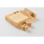 Calendario de sobremesa de bambú para oficina con soporte para móvil color madera vista fotografía cuarta vista