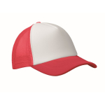Gorra de beisbol en poliéster con parte frontal en blanco 150 g/m2 color rojo