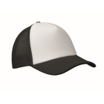 Gorra de beisbol en poliéster con parte frontal en blanco 150 g/m2 color blanco/negro