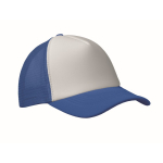 Gorra de beisbol en poliéster con parte frontal en blanco 150 g/m2 color blanco/azul