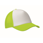 Gorra de beisbol en poliéster con parte frontal en blanco 150 g/m2 color verde lima