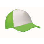 Gorra de beisbol en poliéster con parte frontal en blanco 150 g/m2 color verde fluorescente