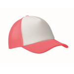 Gorra de beisbol en poliéster con parte frontal en blanco 150 g/m2 color fucsia fluorescente