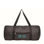 Bolsa deportiva con bolsillo frontal y capacidad de 20L color negro vista de impresión