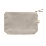 Neceser hecho de tejidos reciclados con cremallera a juego color gris tercera vista