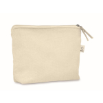 Neceser hecho de tejidos reciclados con cremallera a juego color beige