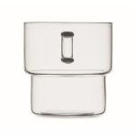 Taza hecha totalmente de borosilicato con diseño apilable 300ml color transparente sexta vista