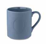 Taza de cerámica de color mate con un acabado en relieve 340ml color azul